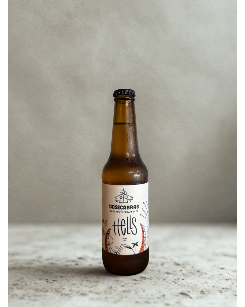 Dos Cabras Hells Lager 330ml Bottle | Craft Beer from Lanzarote