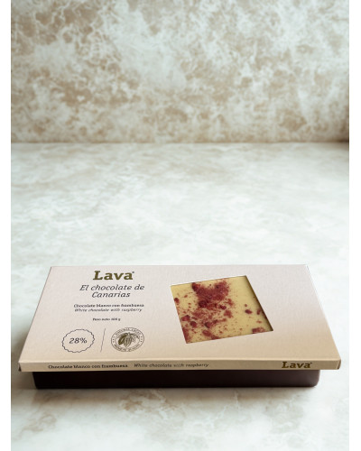 LAVA Chocolate Blanco con Frambuesa | Tableta Gourmet de Canarias