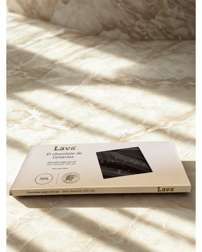 LAVA CHOCOLATE NEGRO CON SAL 70% | CHOCOLATE GOURMET DE CANARIAS