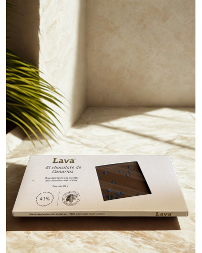 LAVA CHOCOLATE CON LECHE Y VIOLETAS | CHOCOLATE GOURMET DE CANARIAS