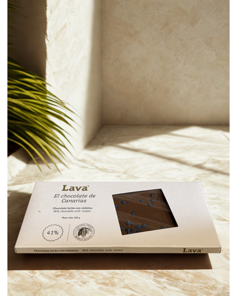 LAVA MILK CHOCOLATE WITH VIOLETS | GOURMET CHOCOLATE BAR